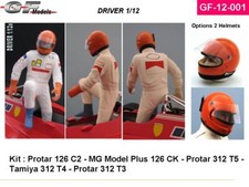 GF Models scala 1:12 resina figure pilota caschi guanti F1 e auto da corsa e bici