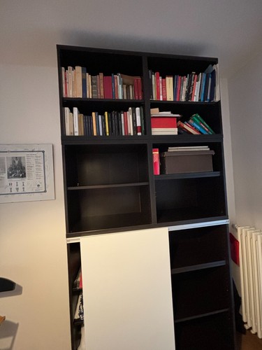 Libreria doppio vano nera - libreria,