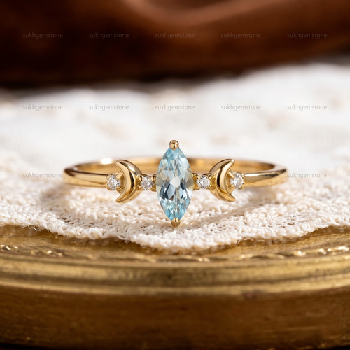 Anello acquamarina lega - anello, acquamarina,