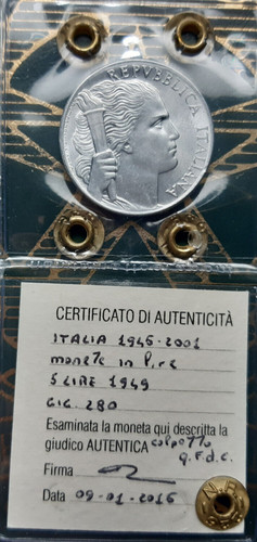 5 lire 1949 - ,