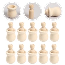  10 pezzi per bambini bambole dipinte fai -da -te bambola in legno bambola per