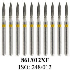 Frese Diamantate Dentali Fiamma Extra Fine 861/012XF FG Fresa Alta Velocità Giallo 10Pz/PK