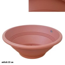 CIOTOLA ELLADE IN PLASTICA D.60xH.22 cm COLORE TERRACOTTA VASO PER FIORI PIANTE