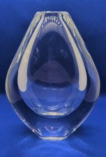 RARE Sven Palmquist For Orrefors Sweden MCM Lucid Drop Vase Signed