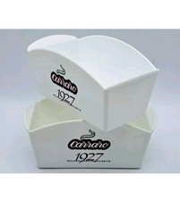 CAFFÈ CARRARO-2 CONTENITORI PORTA BUSTINE DI ZUCCHERO PUBBLICITARI-IN PLASTICA
