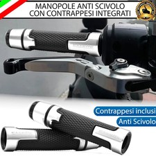 MANOPOLE MANUBRIO ANTISCIVOLO PER KAWASAKI VULCAN VN 900 ARGENTO CON CONTRAPPESI