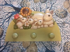 Thun Appendino Attaccapanni Portapanni 3 Pomelli Grande Conigli Coniglietti Fior