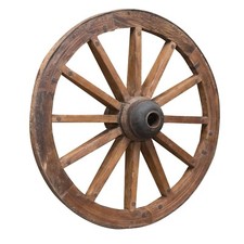 BISCOTTINI Antica Ruota Legno Massello Grande Carro Decorativo Decorazioni Paret