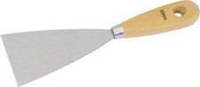SPATOLA in ACCIAIO TEMPERATO FLESSIBILE con MANICO in LEGNO per STUCCO GESSO