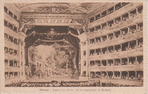 Cartolina milano teatro alla - cartolina, milano.