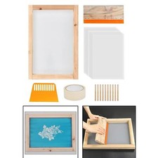 24 pezzi serigrafia starter kit telaio serigrafico in legno con spatole