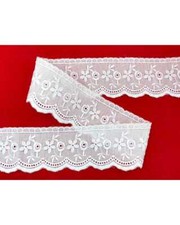 Pizzo merletto sangallo passamaneria 6cm san gallo 4BF37 smerlato balza unica