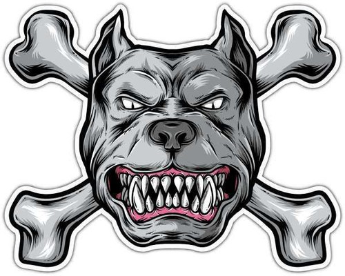 Adesivo angry bulldog viso - angry,