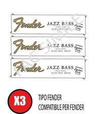 3 DECAL TIPO FENDER JAZZ BASS ELECTRIC BASS ACQUA SCIVOLO