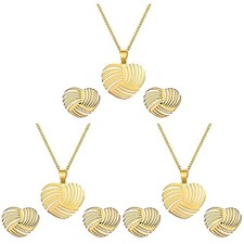  3 pezzi orecchini cuore amorevole semplici alla moda acciaio inox cavi decorativi