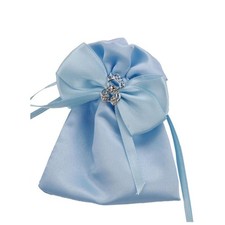 12X Sacchetto portaconfetti CELESTE con ORSETTO 9x12 cm BOMBONIERA 1FT7