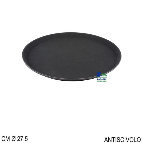 Vassoio antiscivolo tondo nero - vassoio,