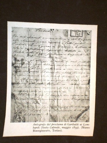 Giuseppe garibaldi autografo - giuseppe,