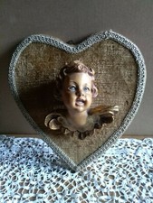 Vecchio angelo/putto in legno