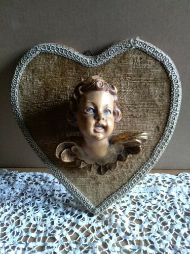 Vecchio angelo putto legno - in,
