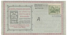 Busta Lettera Postale Yost cartolina ritorno Banca Italiana Sconto 5 ct Vittoria
