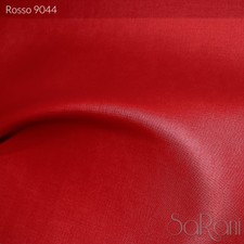 Tessuto Ecopelle Semi Lucida Rigata 1/2 metro Pelle Tappezzeria Rosso Divano 
