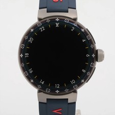 Louis Vuitton Tambour Horizon QAD01Z SS SS & Rubber QZ Digital-Face con caricatore