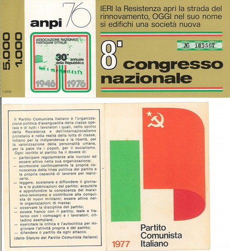 Tessera pci anno 1977 - tessera, 1977,