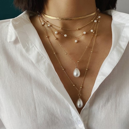 Collana perle lega d oro - collana,