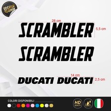 Kit 4 Adesivi Compatibili Ducati - Stile Scrambler, Prespaziati per Serbatoio