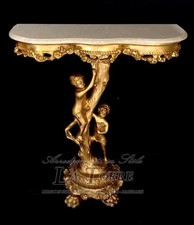 Console Tavolino antico alzatina entratina con putti oro barocco marmo r39