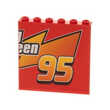 1x Lego Pannello 1x6x5 Rosso