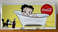 COCA COLA TARGA METALLO CARTEXPO EDITIONS  2004 BETTY BOOP CM 45X21,5