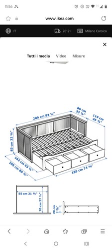 Hemnes struttura letto - hemnes,