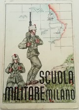 CARTOLINA SCUOLA MILITARE MILANO REGIO ESERCITO GUERRA SAVOIA REGNO 