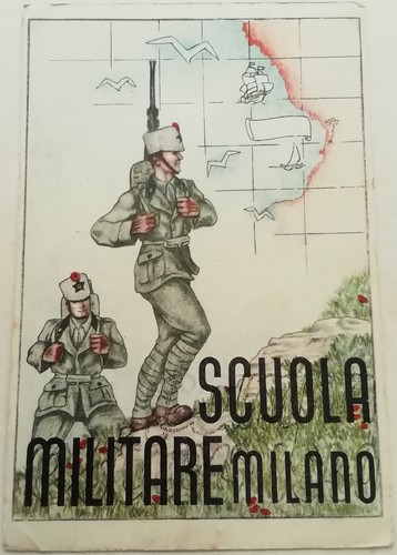 Cartolina scuola militare - scuola,