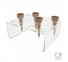 E-011 PCN Porta coni da banco in plexiglass trasparente a 12 fori