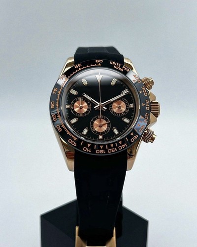 Black rose gold chronograph - black, &