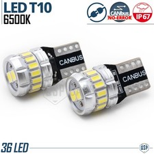 2 Lampadina LED T10 W5W CANbus NO ERRORI, Luce Bianca Potente 360°, 720LM 36 LED