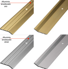 Profilo  livello coprisoglia pavimenti alluminio forato inclusi  viti e tasselli