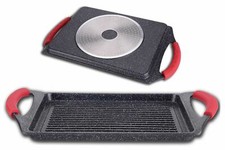 Padella,Griglia,bistecchiera 46 cm stone vulcanica rivestimento pietra EN-22141