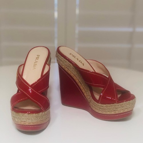 Zeppa prada vernice soft rosso - prada,