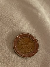 MONETA da due 2 euro Repubblica italiana con omino stilizzato UEM 1999-2009 RARA