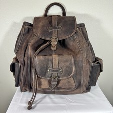 Zaino robusto in pelle marrone