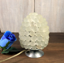 Antica lampada da tavolo paralume grappolo uva vetro di Murano perline soffiate a mano Italia anni 50