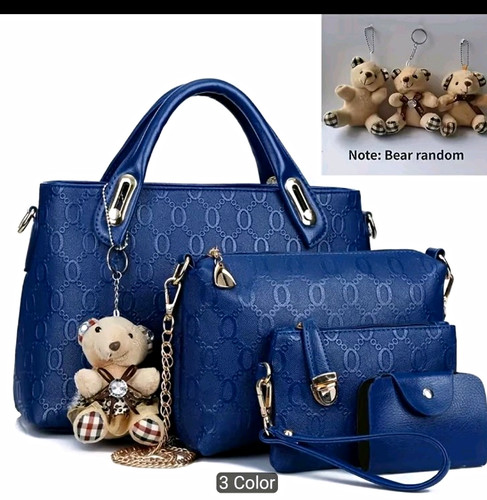 Set borsa monogramma blu