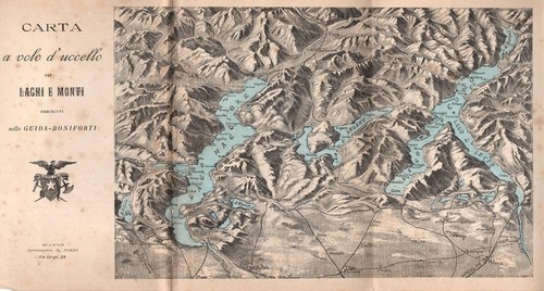 Carta geografica antica lago - carta,
