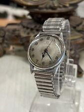 Cinturino vintage Omega stile militare anni '40 lancette acciaio blu bella patina bonklip