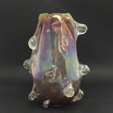 LARGE IRIDESCENT GLASS VASE