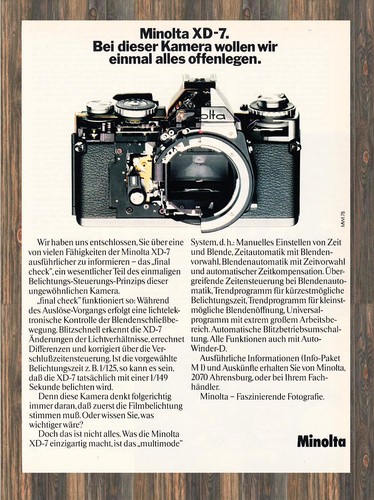 Minolta pubblicità - minolta, xd-7